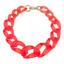 big plastic Chain Necklace Fashion jewelry Frosted Light red