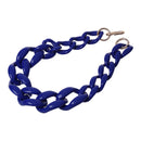 big plastic Chain Necklace Fashion jewelry Deep Sapphire blue I7V9