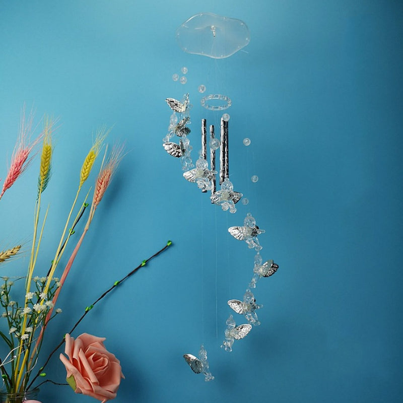 Cute Angel Wind Chimes Aluminum Tube Door Wall Hanging Home Garden Decoration