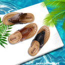 Men Leather Flip Flops Thick Bottom Comfortable Beach Can Be Immersed In Seawater Durable Sandals