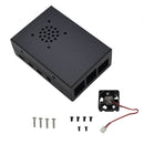 Black/Silver Aluminum Alloy Case Protective Metal Enclosure with Cooling Fan For Raspberry Pi 4