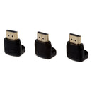 Three (3) Pack of HDMI 270 Degree/Right Angle Connectors/Adapters L6N3