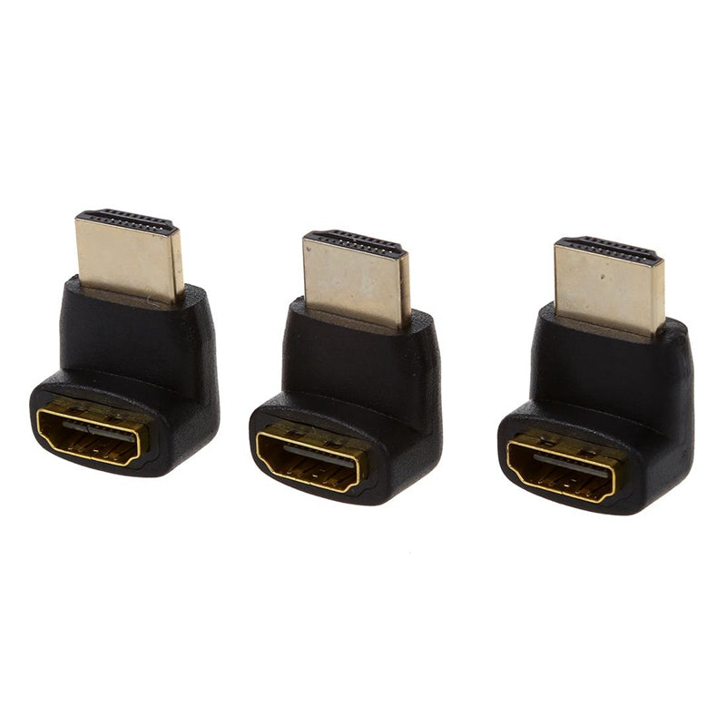 Three (3) Pack of HDMI 270 Degree/Right Angle Connectors/Adapters L6N3
