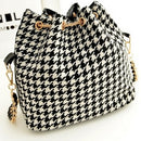 Women bag chains fashion bucket bag canvas patchwork women shoulder bag mes E8Y9