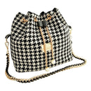 Women bag chains fashion bucket bag canvas patchwork women shoulder bag mes E8Y9