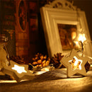 1.2M Battery Powered 10 LED Warm White Wooden Romantic Pentagram String Light Holiday Lamp DC3V