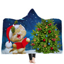 Christmas 3D Printing Plush Wearable Battle Royale Hooded Blankets Dual Layers