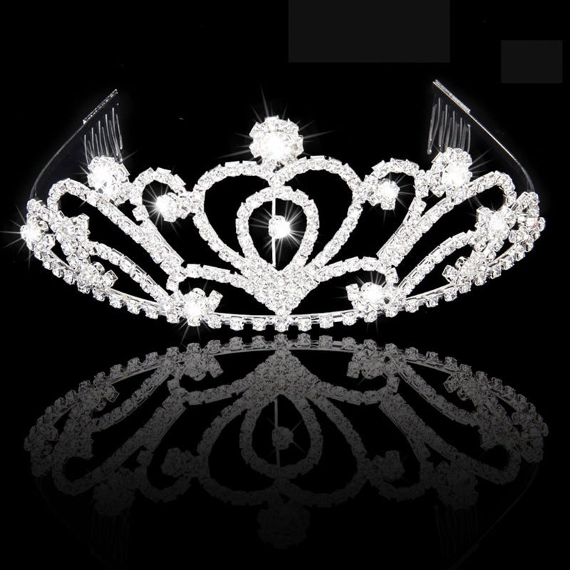 Fashion Wedding Party Bride Crown Rhinestones Headband with Comb Tiara Whit N1N4
