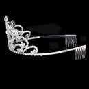 Fashion Wedding Party Bride Crown Rhinestones Headband with Comb Tiara Whit N1N4