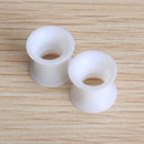 2 Pcs Gauge 10mm Silicone Tunnel Ear Plug Expander Stretcher (White) B6F3