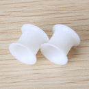 2 Pcs Gauge 10mm Silicone Tunnel Ear Plug Expander Stretcher (White) B6F3