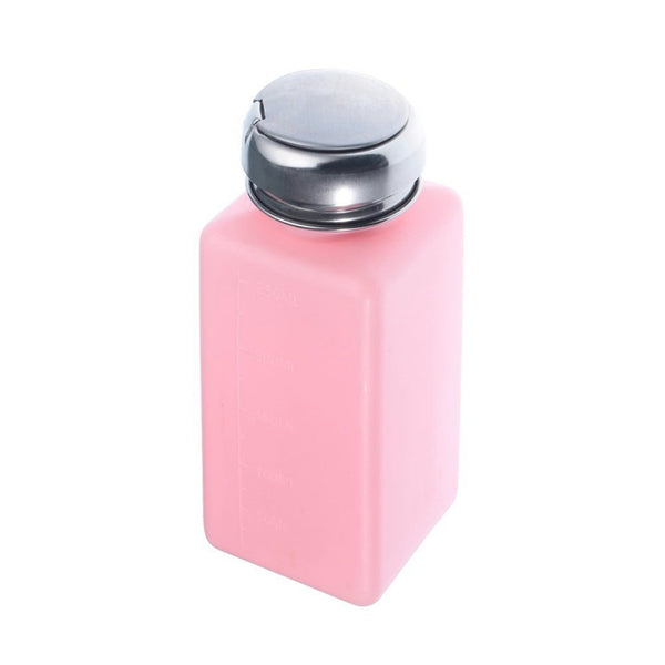 New Empty Pump Dispenser For Nail Art Polish Remover Pink and White Bottle K8Y2