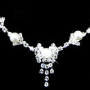 Women's Jewelry Set Bridal Wedding Bow Tassel Pearls Crystal Rhinestone Nec F5A2
