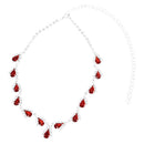Women's Jewelry Set Bridal Wedding Red Teardrop Pearls Crystal Rhinestone N P1L7