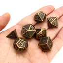 7Pcs Dice Polyhedral Dices Set Zinc Alloy Metal Polyhedral Role Multi-sided D4-D20 with Bags