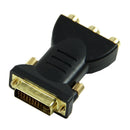 1 DVI-I24 +5 Male to 3 RCA Female Connector Converter Adapter (Black) L2V6