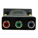 1 DVI-I24 +5 Male to 3 RCA Female Connector Converter Adapter (Black) L2V6