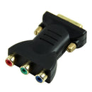 1 DVI-I24 +5 Male to 3 RCA Female Connector Converter Adapter (Black) L2V6
