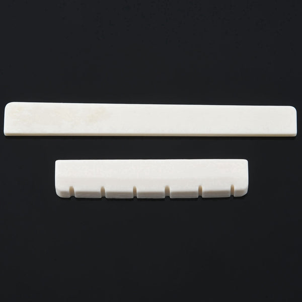 White Guitar Parts 6 String Classical Guitar Bone Bridge Saddle And Nut Set