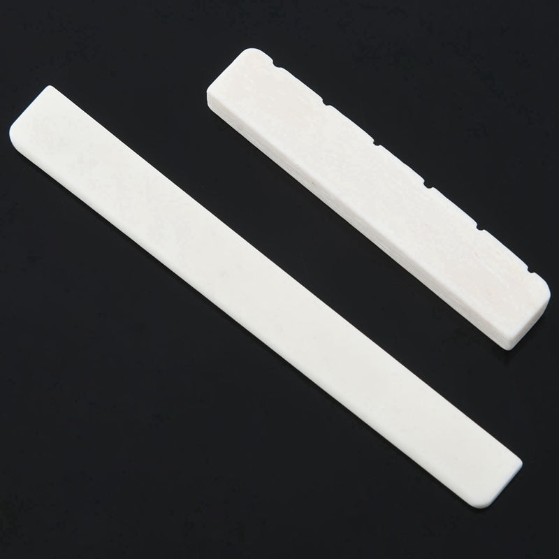 White Guitar Parts 6 String Classical Guitar Bone Bridge Saddle And Nut Set