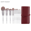 HAPPYMAKEUP 10pcs Makeup Brushes Set Full Set Of  Fiber Hair Brush Makeup Tool