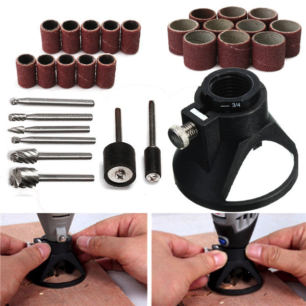 29pcs Drill Carving Positioner Locator with Sanding Bands and Rotary Burr  for Rotary Tool