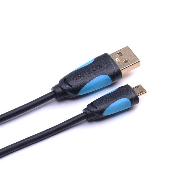 VENTION VAS-A04 Micro USB2.0 Cable Data Sync Charger Cable Black/Ice Blue 1M