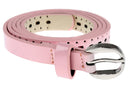 Pink Charming Pin Buckle Women's Openwork PU Slender Belt