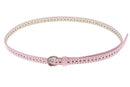 Pink Charming Pin Buckle Women's Openwork PU Slender Belt