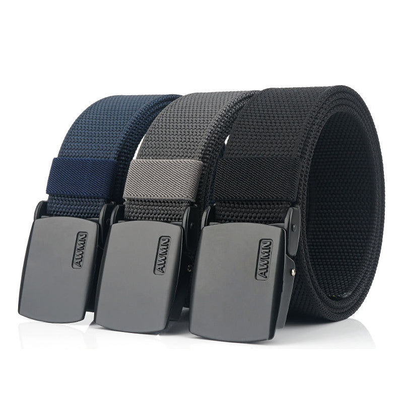 AWMN 120cm x 3.8cm Men Military Tactical Belt Adjustable Nylon Casual Belt Waist Belt With Zinc Alloy Buckle
