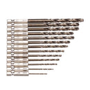 Drillpro 13pcs 1.5-6.5mm M35 Cobalt Drill Bit HSS-Co Twist Drill Bit Set 1/4 Inch Hex Shank
