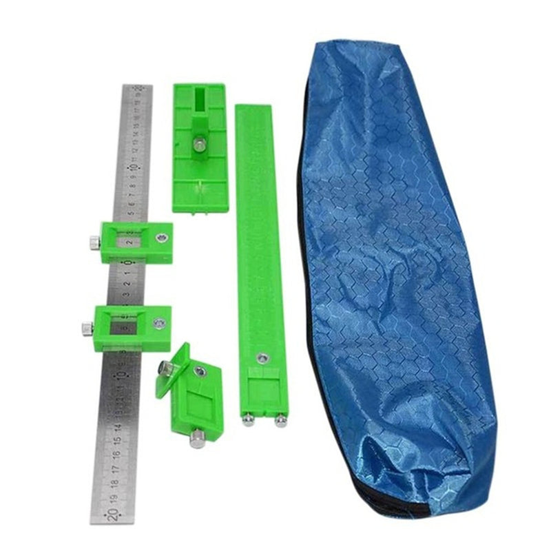 Adjustable Punch Locator Drill Guide Sleeve Cabinet Hardware Jig Ruler Woodworking Tool Kits