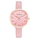 Colorful Leather Strap Simple Dial Fashion Gold Needle Ladies Dress Women Quartz Watch