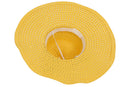 Yellow Summer Exquisite Leopard Ribbon Bowknot Decorated Openwork Sun Hat F