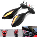 Universal Turn Signal Motorcycle Mirrors With LED Indicator Motorbike Black Look