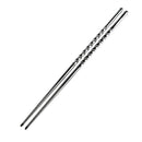 Stainless steel chopsticks spiral pattern non-slip 10 pair set 22.5cm / Kor G5D7
