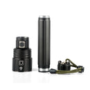 XANES XHP90.2 Zoomable Flashlight USB Charging 3 Modes IPX6 LED Light With 18650 Battery Charger USB Cable Battery Tube