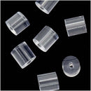 150PCS Cylindrical-shaped Clear Rubber Earring Safety Backs A8G2