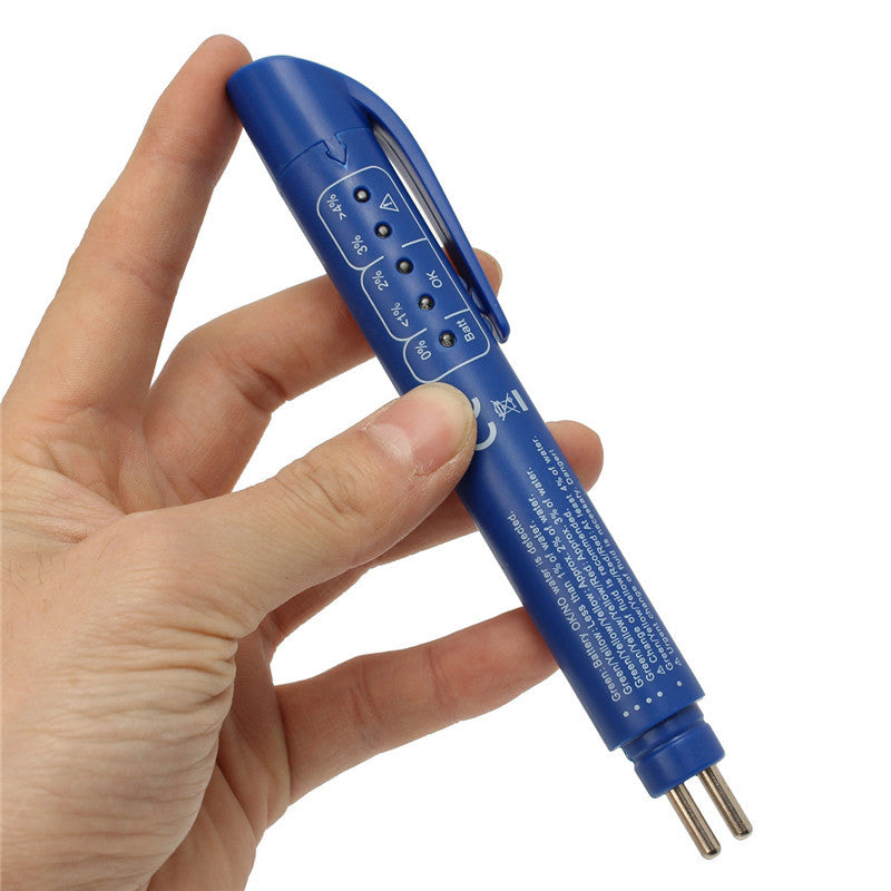 Brake Fluid Tester Moisture LED Water Compact Tool Test Indicator Pen Blue