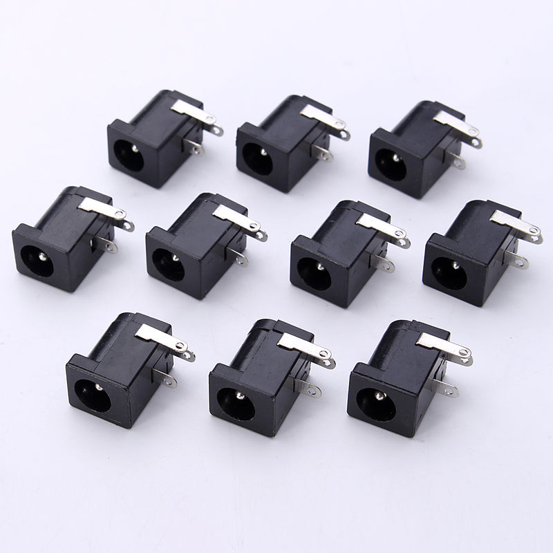 50pcs DC-005 3Pin Black DC Power Jack Socket Connector 5.5*2.1mm