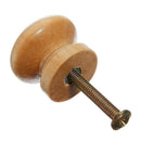 10pcs 25mm Natural Wood Wooden Cabinet Knob Drawer Wardrobe Door Pull Handl L2G7