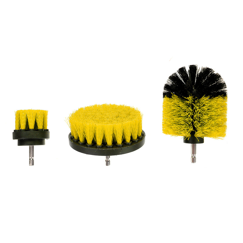 3pcs Drill Scrubber Brush Cleaning Brush Power Full Electric Bristle Bathtub Tile Grout Cleaner