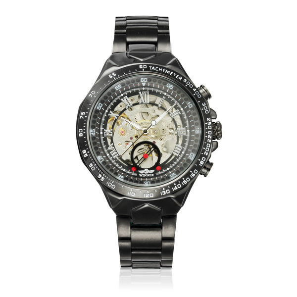 WINNER Fashion Shining Roman Numerals Mechanical Watch Luxury Golden Men Automatic Watch