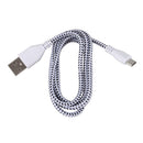 1M Braided Fabric Mini USB Data&Sync Charger Cable Cord For Cell Phone