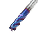 Drillpro 1-10mm 4 Flutes Tungsten Carbide Milling Cutter HRC65 Blue NACO Coated Milling Cutter CNC Tool
