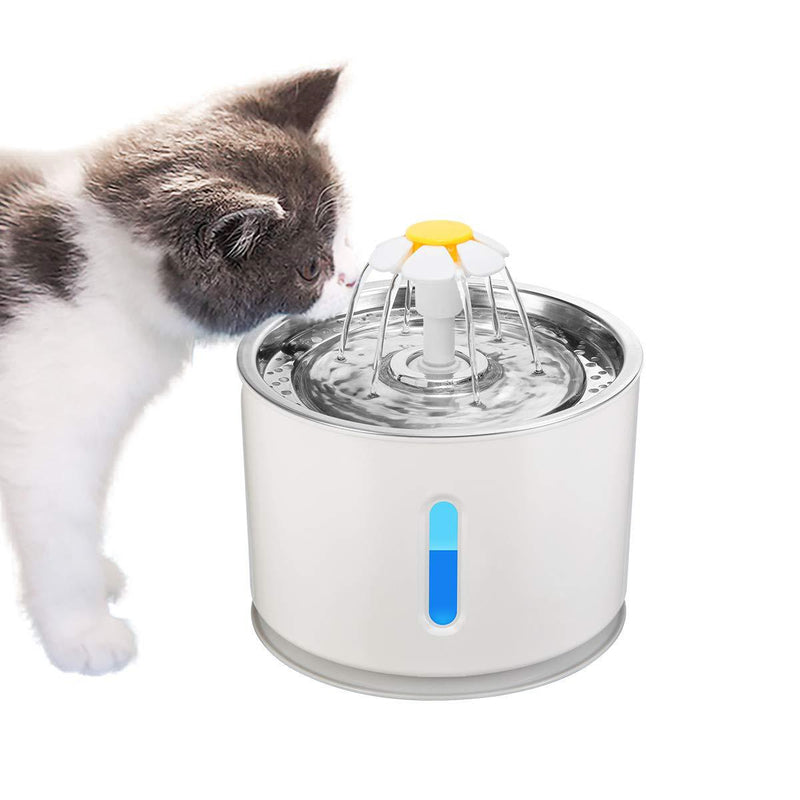 2.4L Automatic Pet Cat Dog Water Drinking Fountain Feeder Removable Pet Water Dispenser Waterer with Water Pump & LED Light