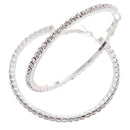 Womens Luxury Party Crystal Earring Chic Rhinestone Ear Hoop Dangle 55mm
