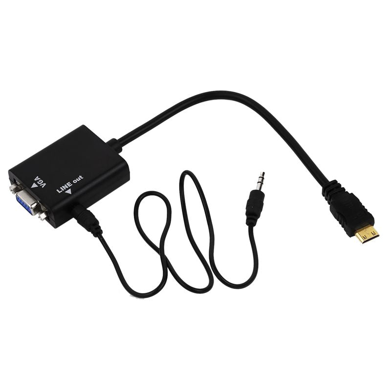 PC HDMI to VGA SVGA RGB Video + Audio Cable Converter Adapter R9B2