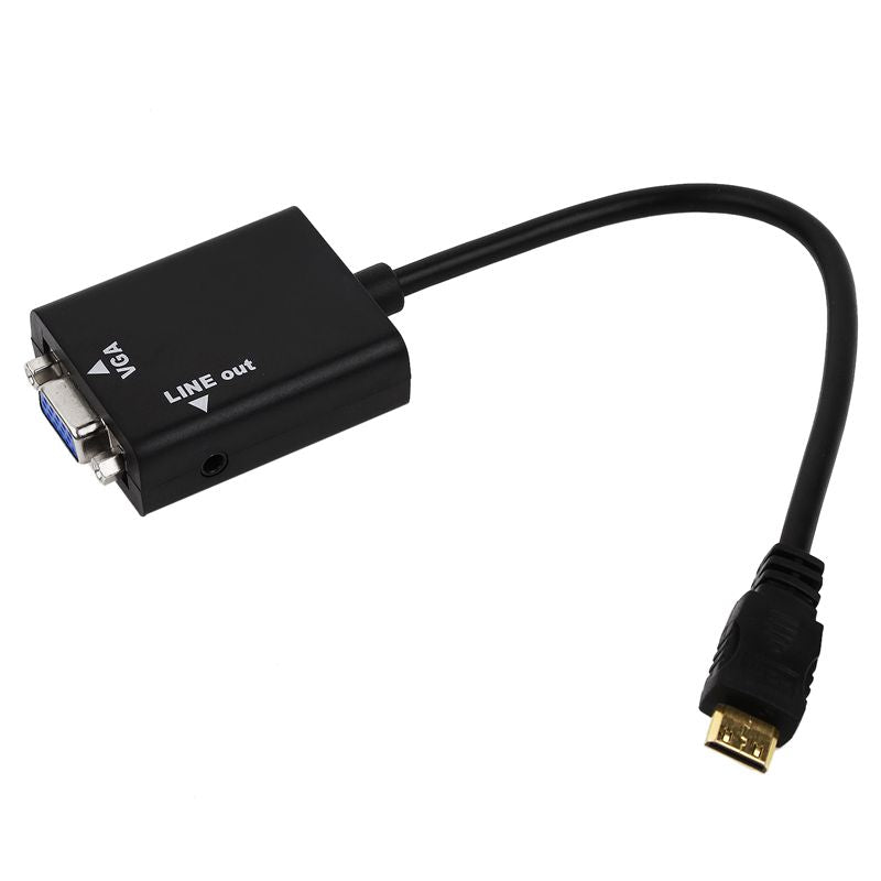 PC HDMI to VGA SVGA RGB Video + Audio Cable Converter Adapter R9B2