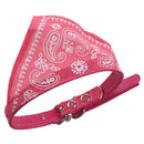 Pink leather collar Bandana adjustable scarf for dog cat pet S E9U6